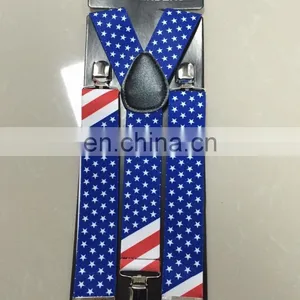 American Flag Suspender Red White Blue Braces Wholesale thumbnail-4
