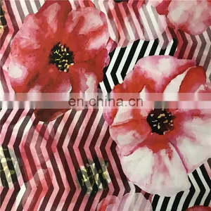 Factory Direct Sales Garment Digital Printed 100%Silk Crepe Satin Fabric thumbnail-1