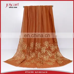 New Designs Multiple Colors Pashmina Scarf Muslim Woman With Embroidery Pattern thumbnail-2