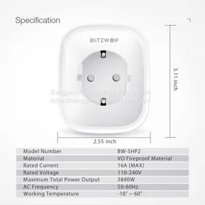 WIFI Smart Socket EU Plug 220V 16A Work With Amazon Alexa Google Assistant-EU Plug thumbnail-5