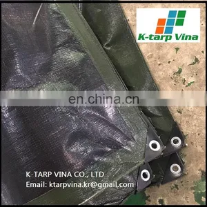 Olive Green/Black, Heavy Duty Tarpaulin, Korean Standard, Water Proof, Cheap, Durable Tarp thumbnail-1