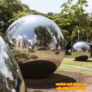 Abstract Stainless Steel Sculpture Stainless Steel Mirror Spherical Sculpture thumbnail-3