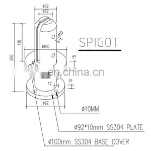 Wholesale Frameless Tempered Glass Pool Fence 304 316 Stainless Steel Spigot thumbnail-6