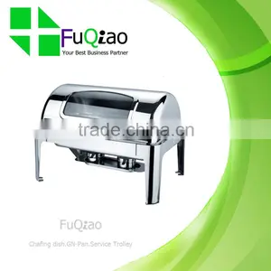 Hot Sale Stainless Steel Gold-plated Roll Top Buffet Chafer for Hotel thumbnail-3
