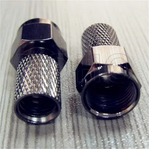 Straight RG6 Compression RF Coaxial F Connectors for Coaxial Cable thumbnail-2