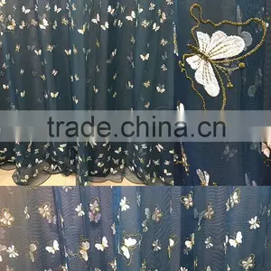 Organza Polyester Jacquard Curtain Butterfly Curtain for Girl's Bedroom thumbnail-1