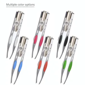 LED Light Stainless Steel Eyebrow Beauty Tweezers for Men and Women Tweezering thumbnail-2
