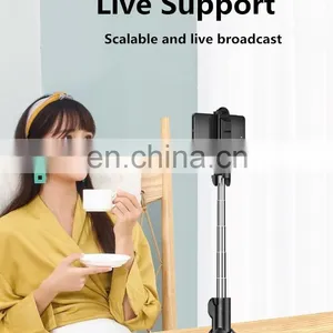 2022 NEW B-t Wireless Selfie Stick Mini Tripod Extendable Monopod With Led Light Remote Shutter For Android Phone thumbnail-2