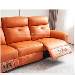 New Space Capsule Leather Function Sofa Modern Minimalist Living Room Three-Seat Electric Function Sofa thumbnail-1