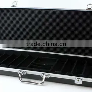 500pc ABS Poker Chip Case - Black Molded Poker Chip Storage Box thumbnail-3