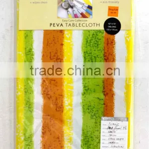 1PC Fancy Citrus Stripe PEVA Flannel Back Table Cloth thumbnail-1