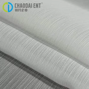 Sheer Soft White Dyeing 100%RPET White Chiffon Fabric for Clothing Dress thumbnail-3