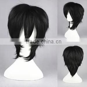High Quality 35cm Short Straight DuRaRaRa -Orihara Izaya Black Synthetic Anime Wig Cosplay Costume Hair Wig Party Wig thumbnail-2