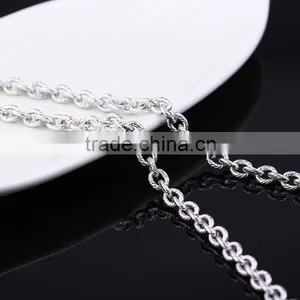 Simple Design Fashion Jewelry Rhodium Plated Cheapcable Chain Necklace thumbnail-3