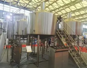 Four Vessel Craft Beer Brewing Equipment Stainless Steel Steam Heating thumbnail-2