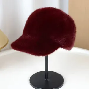 Women's Faux Fur Baseball Cap thumbnail-2
