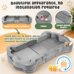 OEM/ODM Portable Toddler Travel Bed Foldable Soft Foam Floor Bed for Kids thumbnail-3