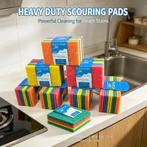 All-Round Green Scour Pads For Kitchen Tile Bathtub Daily Home Cleaning thumbnail-1