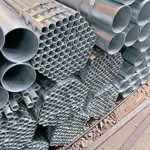 Hot Dipped Galvanized ERW Steel Pipe Round Section ASTM Standard API EMT Pipe Black EN With Welding Cutting & Bending Services thumbnail-1