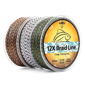 Avatar Sports 100m/300m/500m Custom Service Strong 12X Braided Carp Fishing Line thumbnail-1