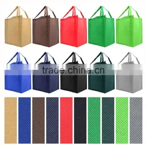 Reusable Reinforced Handle Grocery Tote Bag Large Size - 10 Color Variety thumbnail-2