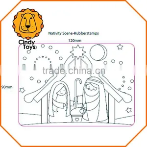 Wooden Rubber Stamps Nativity Scene 1 Pcs for Christmas thumbnail-3