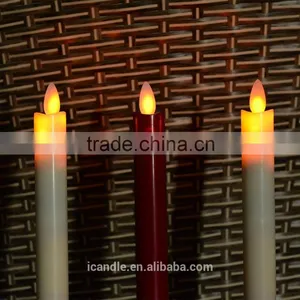 Ivory Wax Led Moving Flame Battery Powered Taper Candles thumbnail-3