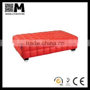 Modern Furniture Soft Leather Ottoman Classical Design Red Ottoman for Sale thumbnail-1