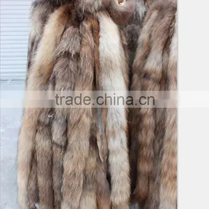 Dark Natural Color Real RaccooN Fur Collar for Hood OF Coats DIy Material thumbnail-1