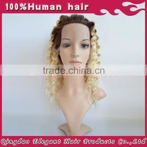 Heavy Density Ombre Kinky Wigs Full Lace Wig Remy Virgin Malaysian Kinky Curly Full Lace Wigs thumbnail-3