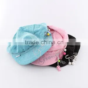 Wholesale Baby Warm Hats Girl Fashion Beret Caps Three Colors thumbnail-1