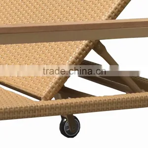 Wicker Teak Handrails With Wheels Rattan Product Modern Outdoor Lounge Chair thumbnail-6