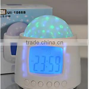 Alarm Clock 7 Colors LED Change Star Night Light Magic Projector Backlight Clock thumbnail-2