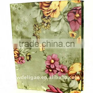 Printed Flower Design Color Cloth Wrapping Ring Binder Desktop File Folder for Office Stationery Cardboard A4 or FC Size thumbnail-1