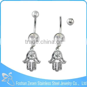 Stainless Steel Crystal Women Belly Ring Dangling Elephant Body Piercing Jewelry thumbnail-6
