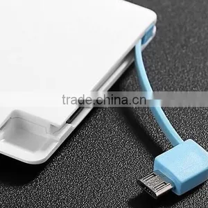 Super Slim Credit Card Mobile Power XHB-CD With Built-in USB Cable thumbnail-1