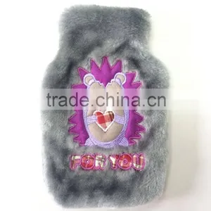 Customized High Quality Cute Hedgehog Embroidery Plush Hot Water Bottle Cover thumbnail-1
