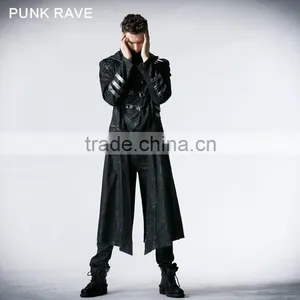 Y-364 Top Sale Stylish Black Men Gothic Long Winter Coat thumbnail-3