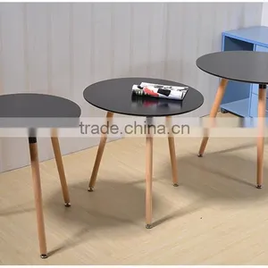Modern Round Design Wooden Cafe Table thumbnail-3