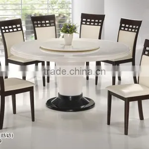 2015 Thailand Latest Stainless Marble Top Table Cushion Solid Wood Chair thumbnail-1