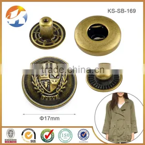 Hot Sale Cheaper Antique Brass Custom Metal Snap Button Quality Choice thumbnail-1