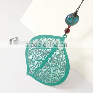 Custom Etched Coloring Antique Bookmark With Leaf Shape thumbnail-2
