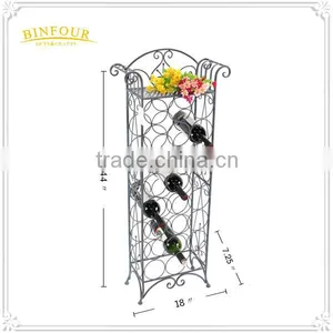Wrought Iron Tall Metal Wine Rack Metal Wall Mounted Wine Rack thumbnail-2