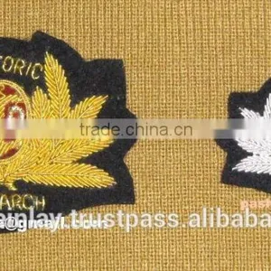 Embroidered Bullion Wire Blazer Badges / Embroidered Badges Bullion thumbnail-1