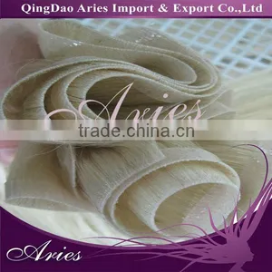 Blonde Color Virgin Hair Hand Knotted Skin Weft thumbnail-1