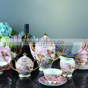 Gold Supplier Fine Bone China Material Coffe and Tea Sets thumbnail-3