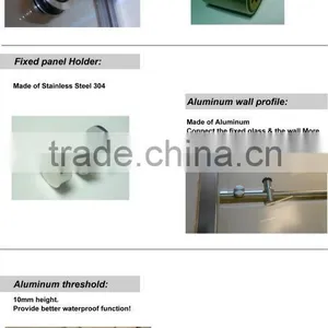 8mm Sliding Door Portable Big Roller Shower Room thumbnail-3