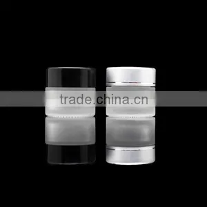 10g Face Cream Empty Bottle Cosmetic Glass Jar Black Cover Mini Jar Frosted thumbnail-1