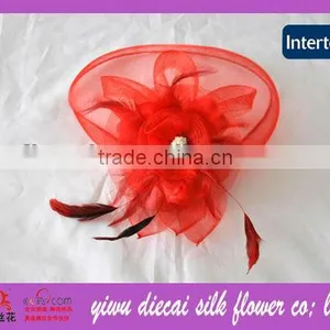 Customized Factory Supply Feather Flower Wedding Netting Fascinators thumbnail-1