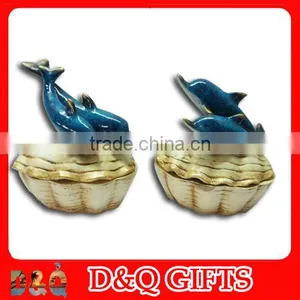 Souvenir Polyresin Dolphin Jewelry Box thumbnail-1